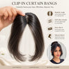Luxury Imported Clip-In Curtain Bangs Hair Topper | Instant Makeover | Soft, Natural & Reusable