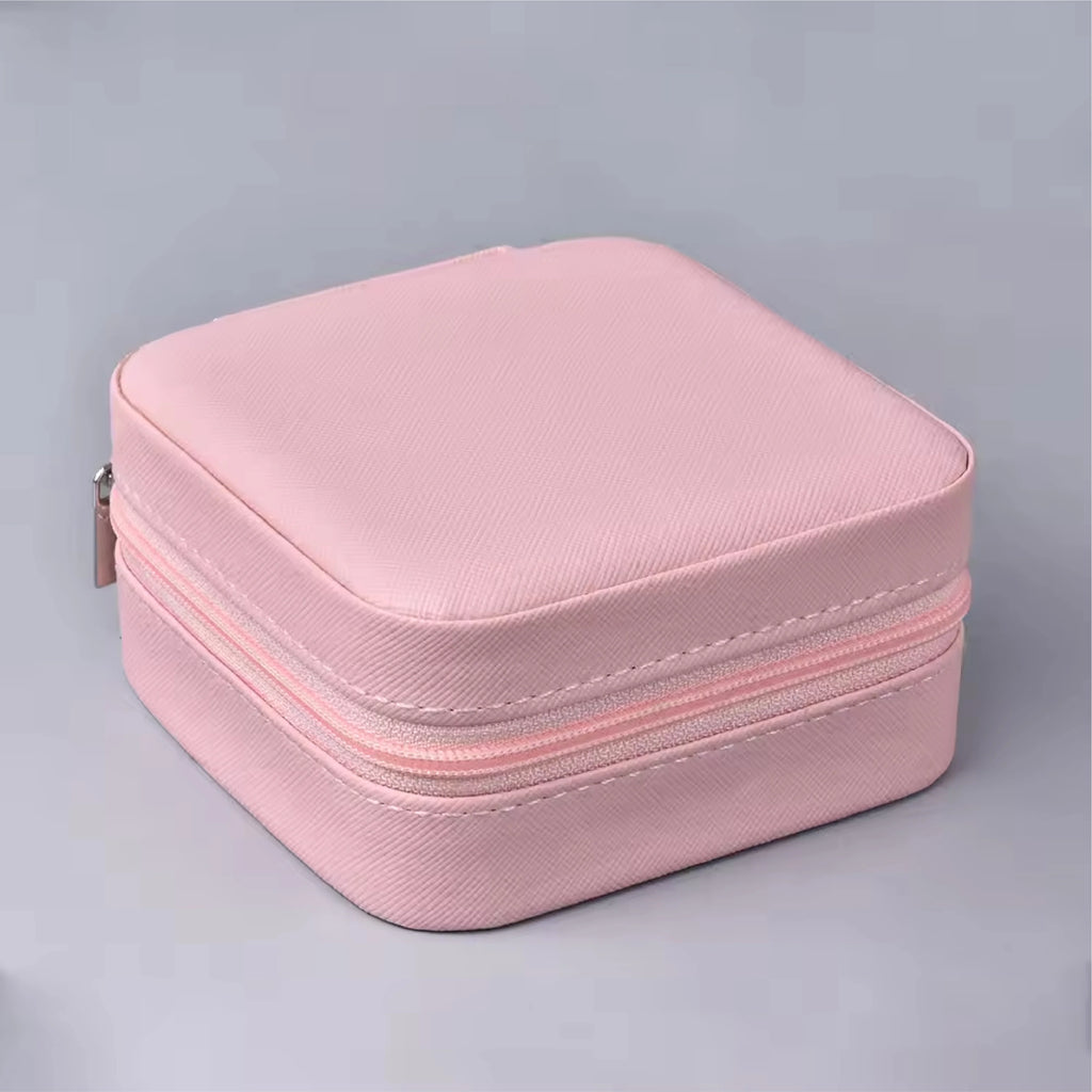 Portable Leather Travel Jewelry Organizer Box