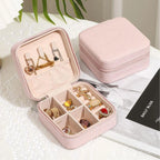 Portable Leather Travel Jewelry Organizer Box