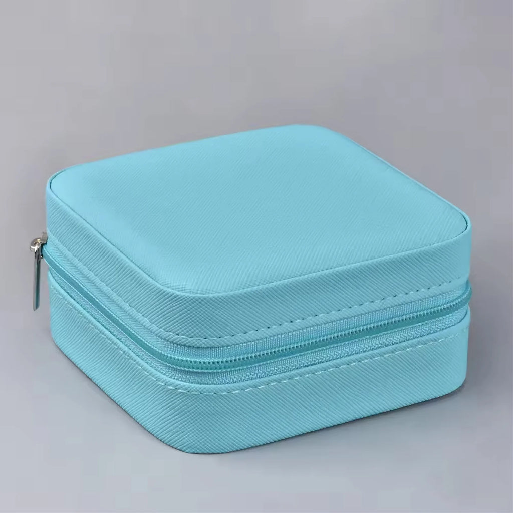 Portable Leather Travel Jewelry Organizer Box